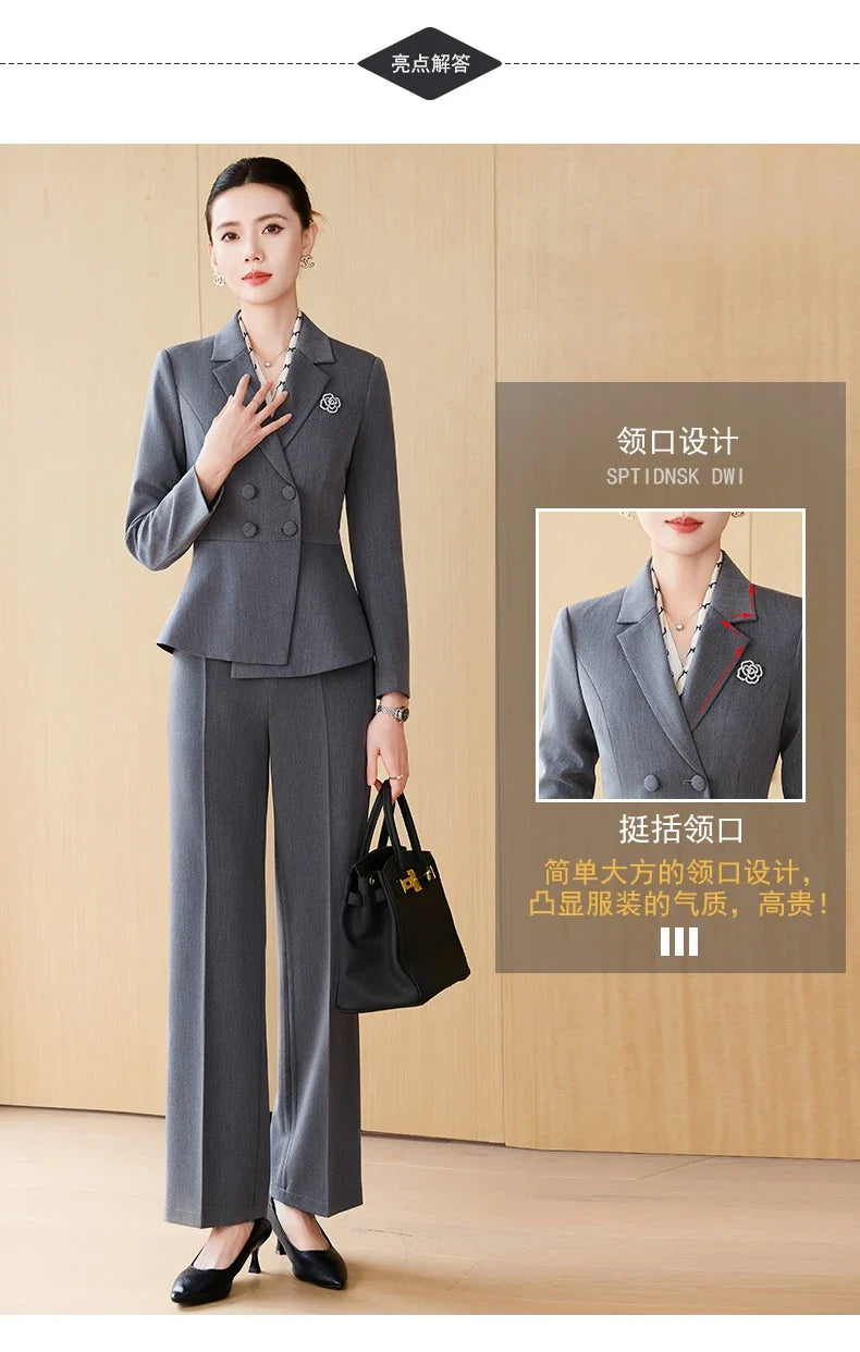 Fashion professional women's high-quality two-piece pants+blazers, exquisite elegant, new products for autumn winter 2025