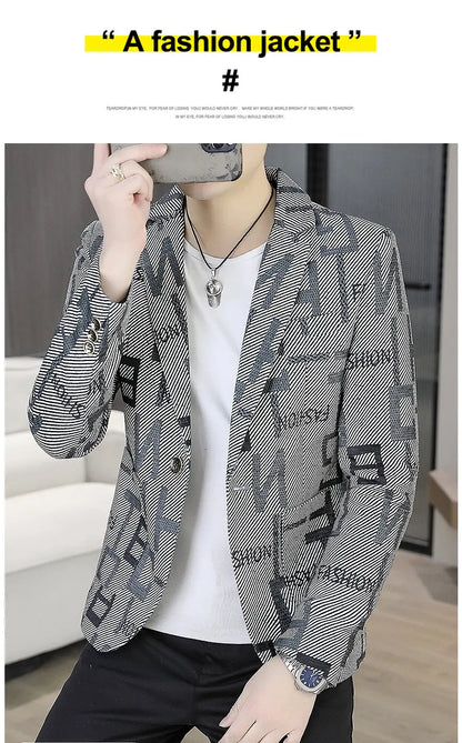 Blazer Men's Fashion Outdoor Travel Gentleman Wedding Slimming Business Versatile Trendy Casual Korean-style Formal Wear Blazer