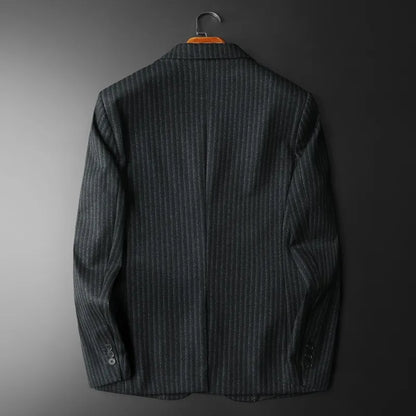 2026 Striped Casual Business Suit Jacket for Men High Quality Slim Fit Office Social Blazers Wedding Host Formal Coats M-4XL