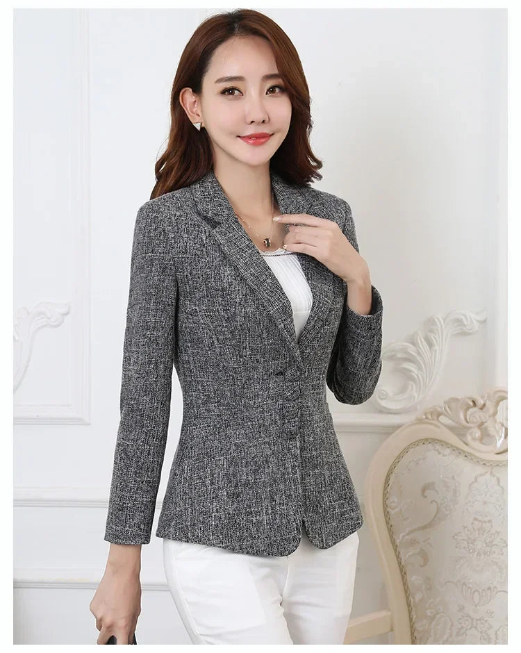 Fashion Women Blazers Jackets Work 2025 Office Lady Suit Slim Single Breasted Business Female Blazer Coats Formal Veste Femme