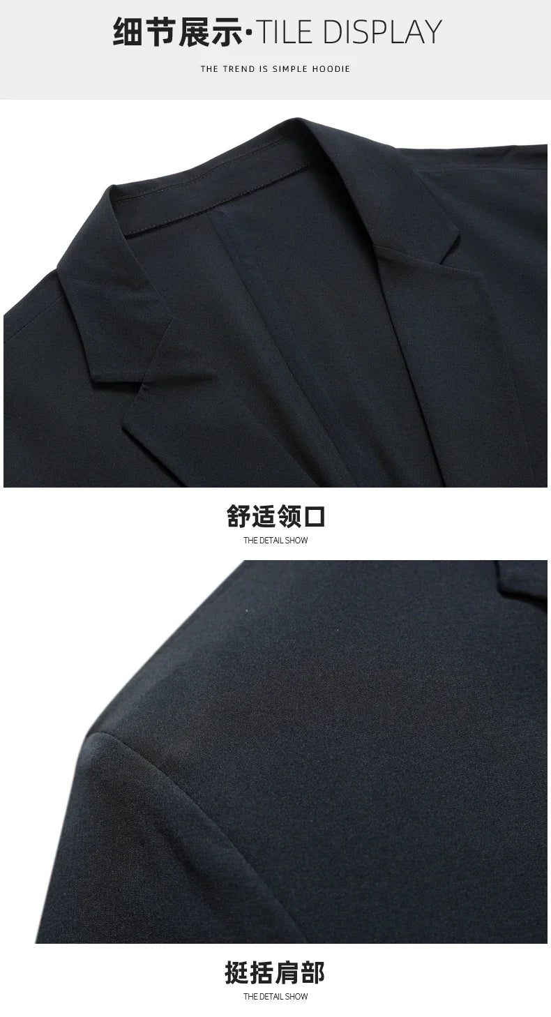 Men's new sun protection fabric business casual suit jacket - anti-wrinkle, no ironing, ice silk, seamless luxurious top