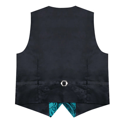 Men's Paisley Suit Vest – Single-Breasted Waistcoat with Tie, Handkerchief & Cufflinks for Weddings & Banquets