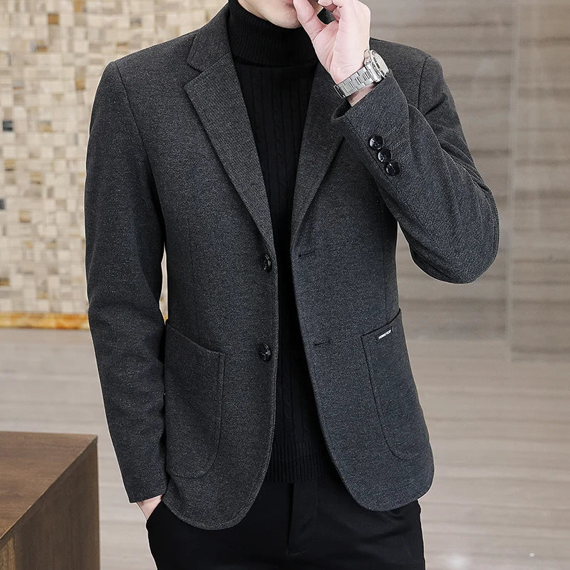 Blazer  New Stylish and Slimming Middle-aged Business Casual Solid-color Wedding Banquet Host Men Outdoor Performance Blazer