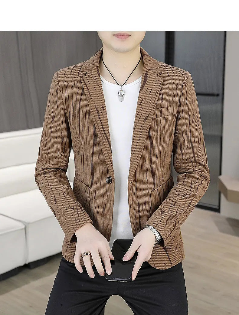 Blazer Men's Fashion Outdoor Travel Gentleman Wedding Slimming Business Versatile Trendy Casual Korean-style Formal Wear Blazer