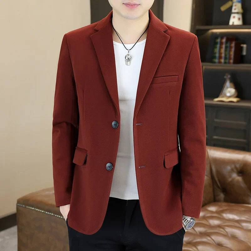 Blazer's New Men's Business Gentleman Korean-style Wedding Fashion Trendy Slimming Versatile High-end Casual Accessory Blazer