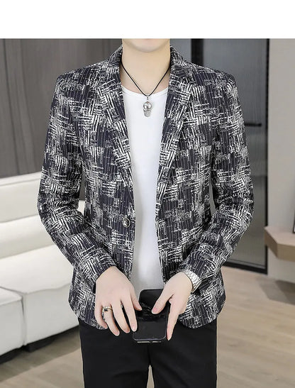 Blazer Men's Fashion Outdoor Travel Gentleman Wedding Slimming Business Versatile Trendy Casual Korean-style Formal Wear Blazer