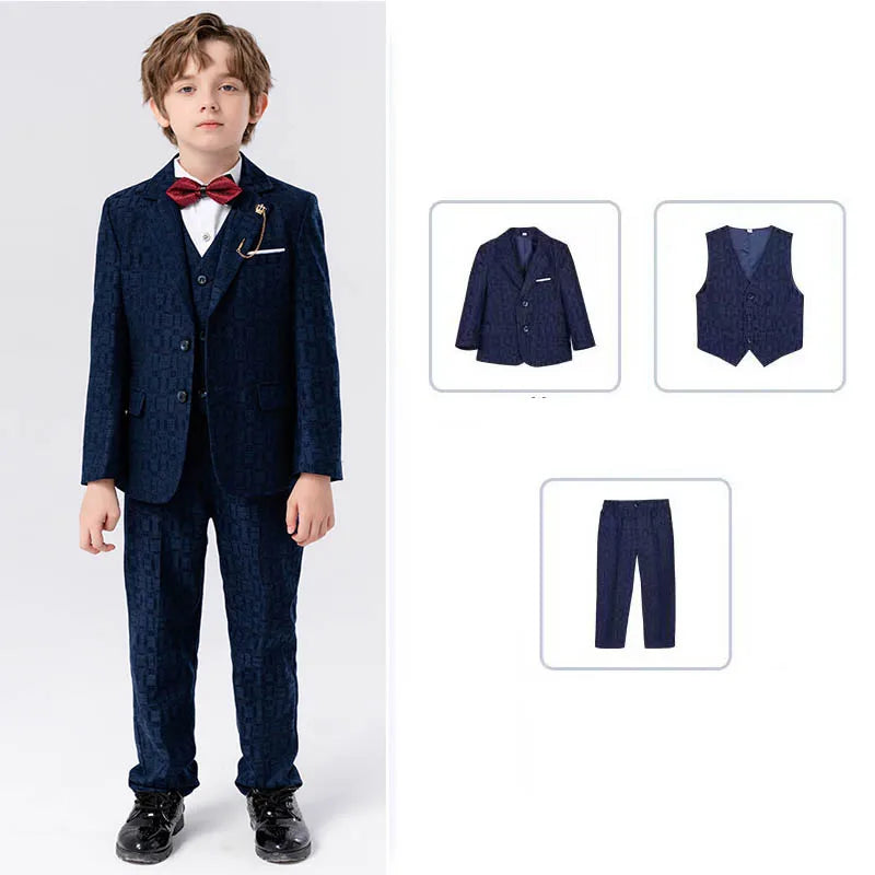 Low-price clearance sale Boys 3Pieces/Set Jacket Vest Pants Photography Suit Kids Piano Wedding Party Dress Children Costume