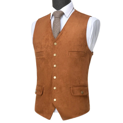 Men's Flannel Vest Single Breasted Waistcoat for Weddings & Formal Occasions
