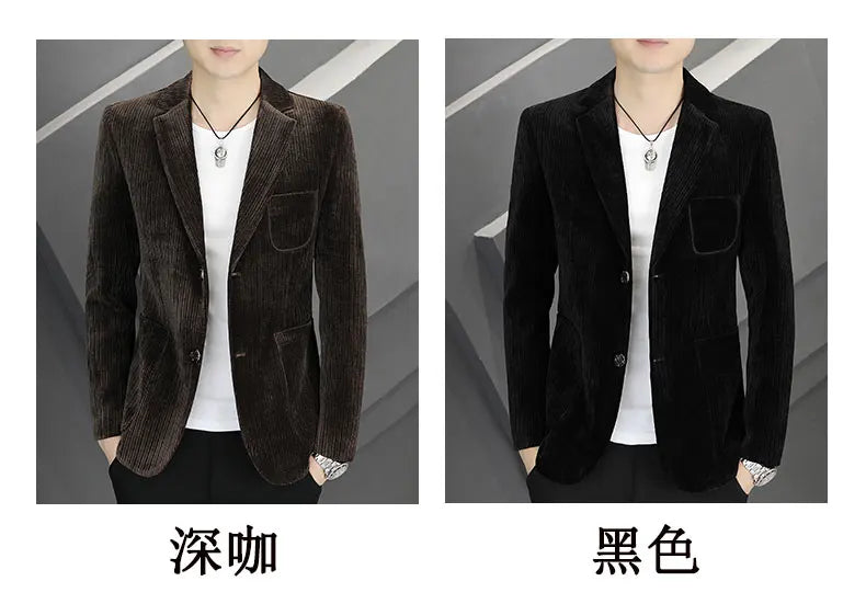 2026 Spring Autumn Corduroy Suit Jackets for Men Business Casual Blazers KoreanSlim Fit Social Office Wedding Suits Coats 4XL