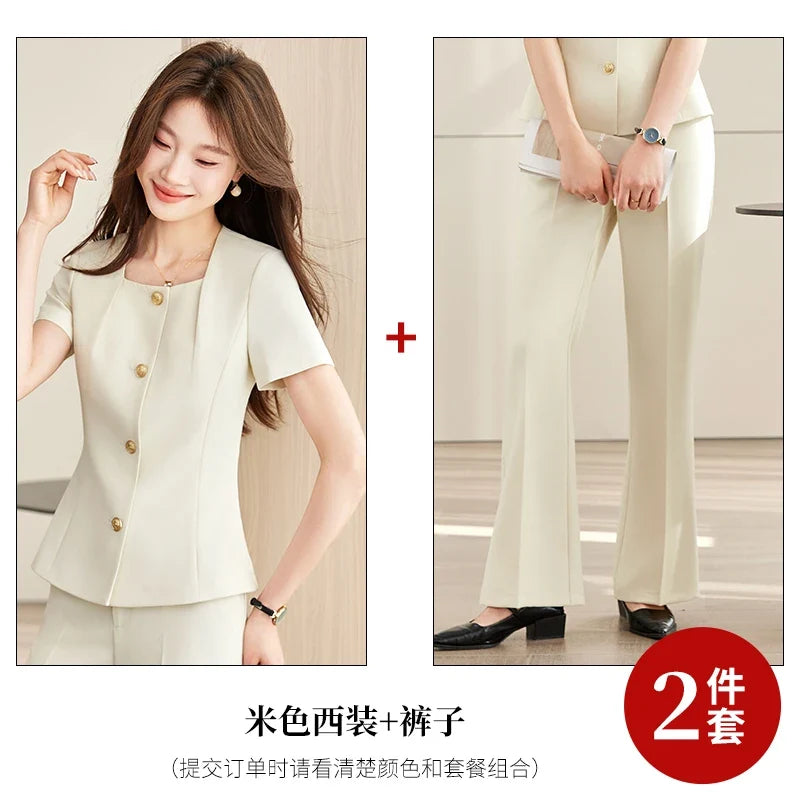 Fashionable professional women's clothing, two-piece jacket+pants, exquisite elegant, 2026 spring/summer new collection