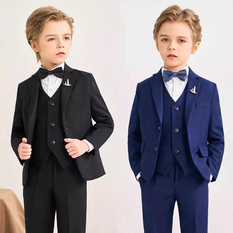 Flower Boys Suit For Wedding Teenager Kids Formal Ceremony Tuxedo Dress Children Photograph Blazer Party Performance Costume
