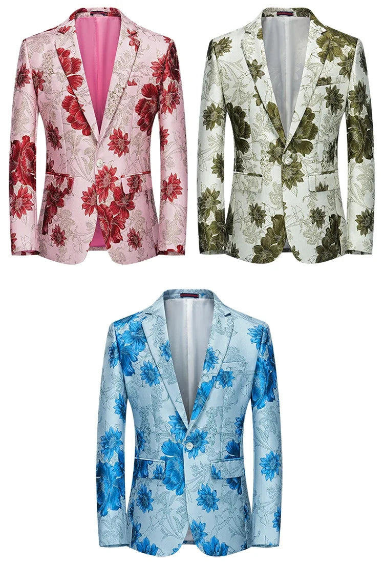 Men's High-Quality Fashion Suit Handsome Personality Stage Performance Banquet Business Casual Wear