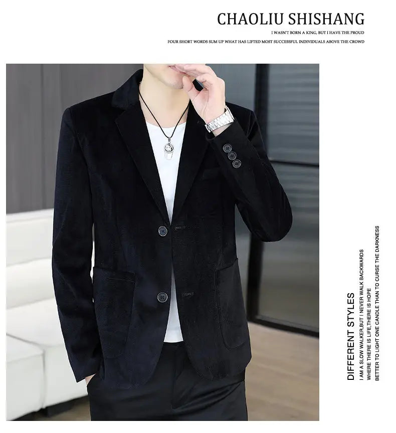 Blazer Men's Fashion Business Gentleman Groom Professional Gentleman Form-fitting Versatile Casual Formal Wear High-end Blazer