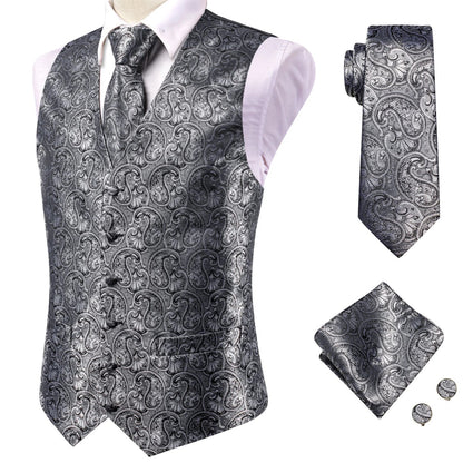 Men's Vest Suit Set – Champagne Gold Paisley Waistcoat for Weddings & Formal Events
