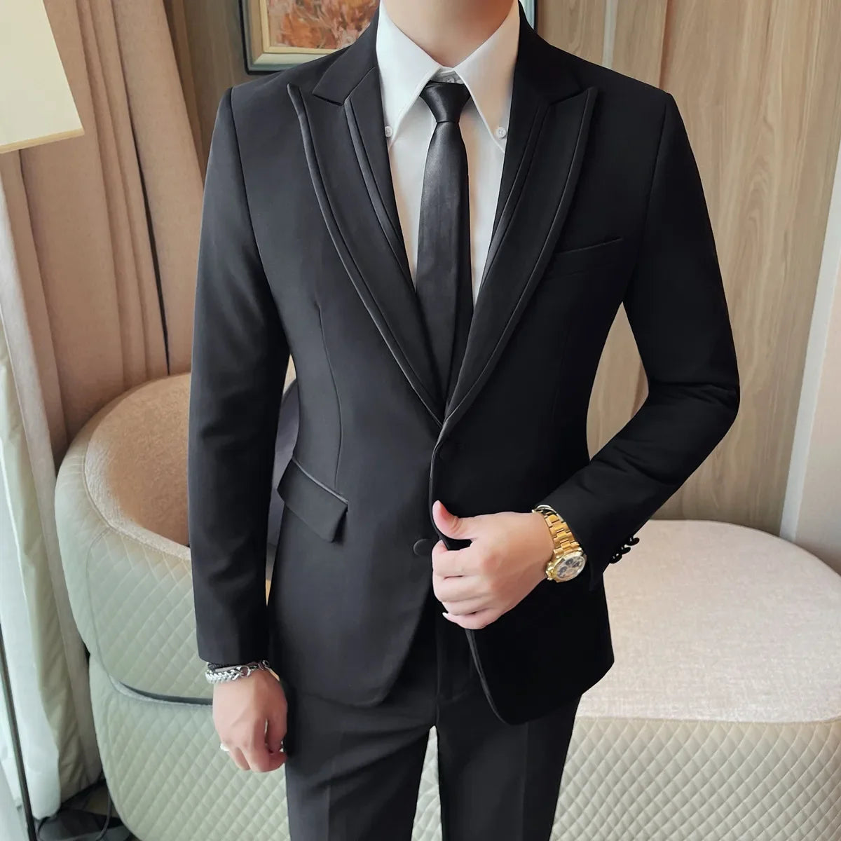 High-quality suit formal wear for men, fashionable and stylish business trend suit jacket, new business casual suit jacket