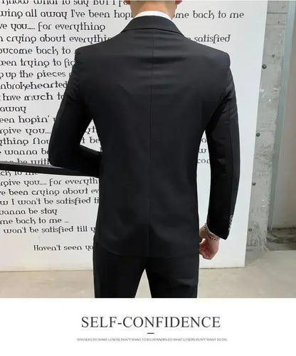 Costume blanc trois pièces pour homme, anti-plis, infroissable, anti-adhérence des poils, costume de travail formel d'affaires, vêtements de travail quatre saisons Dr