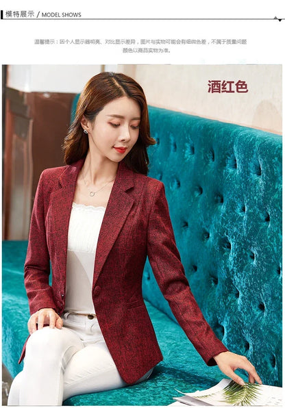 Fashion Women Blazers Jackets Work 2025 Office Lady Suit Slim Single Breasted Business Female Blazer Coats Formal Veste Femme