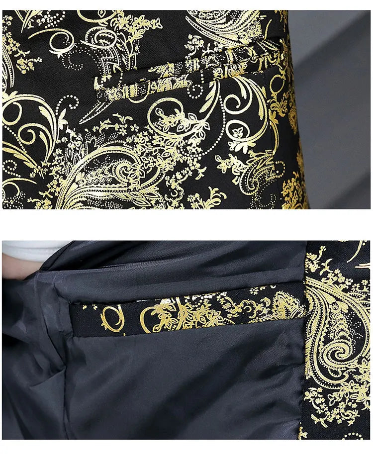 Blazer New Men's Fashion Business Gentleman Gentleman Hot Stamping Print Outdoor Performance Trend Wedding Banquet Casual Blazer