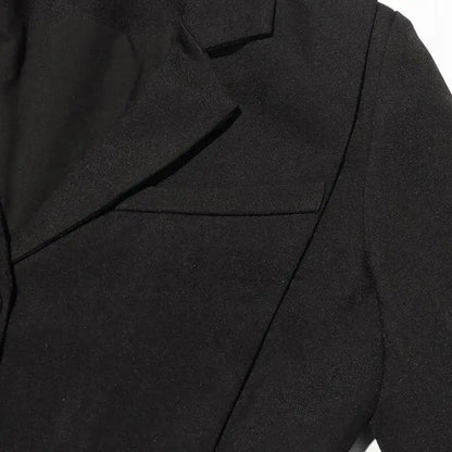 Women Blazer Asymmetric Single Breasted Waist Hollow Out Ruched Slim Fit Elegant Fashion High-end Dresses New Spring HK8685