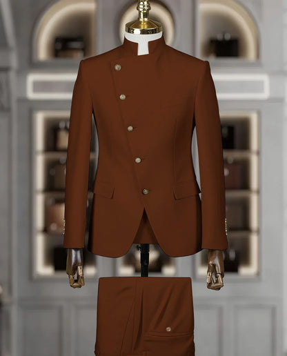 Costume Homme Cintrée 2 Pièces Uni pour Marié, Ensemble Blazer et Pantalon, Formel et Élégant, pour Fête, Bal de Fin d'Année, Banquet (Veste + Pantalon)