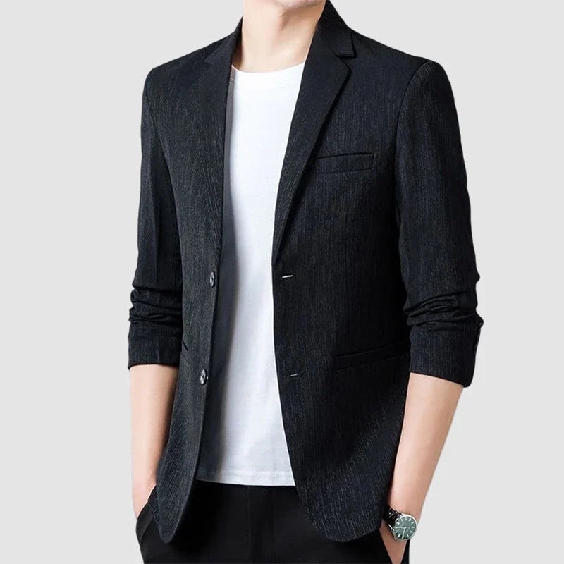 Men's Striped Smart Casual Blazer for Everyday Wear – Lightweight Spring Autumn Jacket