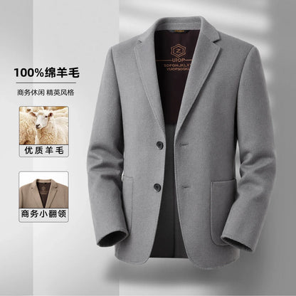Men's Full Wool Double-Sided Tweed Casual Blazer Five Colors Single-Lining Autumn Winter Well-Structured Casual Business Suit Ja