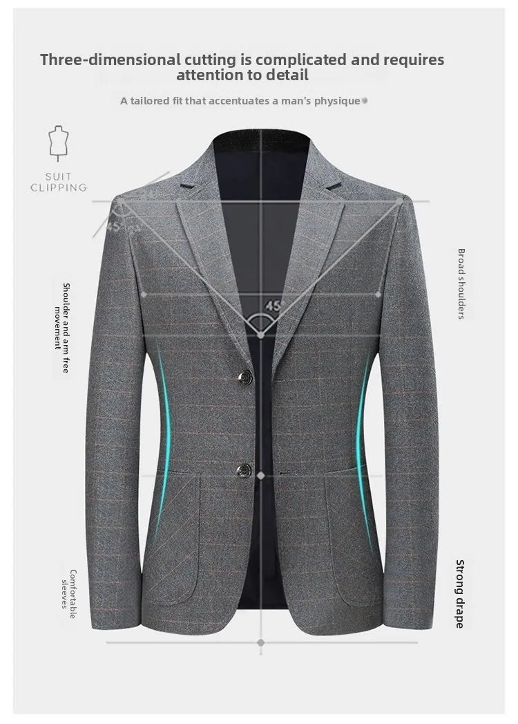Blazer - New Men's Fashionable Outdoor Travel Premium Business Gentleman Wedding Stylish Multi-purpose Plaid Casual Blazer
