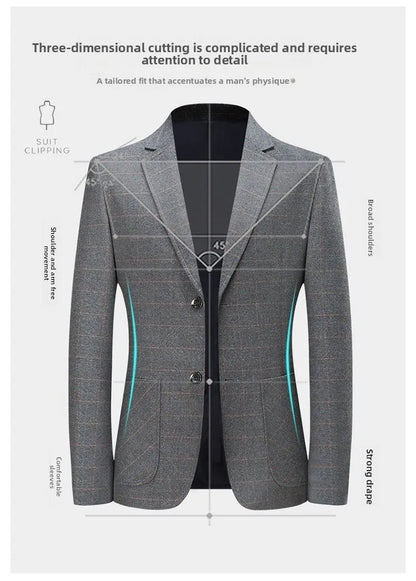 Blazer - New Men's Fashionable Outdoor Travel Premium Business Gentleman Wedding Stylish Multi-purpose Plaid Casual Blazer