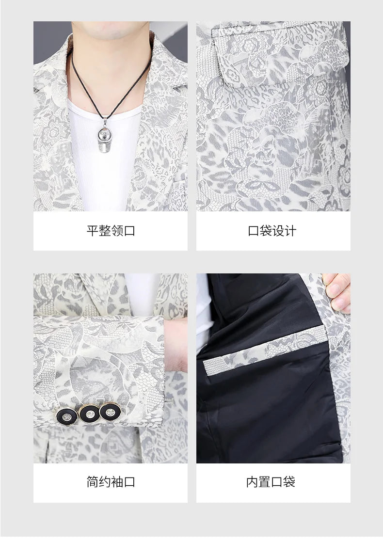 Brand Hot Stamping Casual Business Suit Jacket Men Retro Slim Fit Casual Suit Jackets Social Banquet Office Uniform Blazers 2026