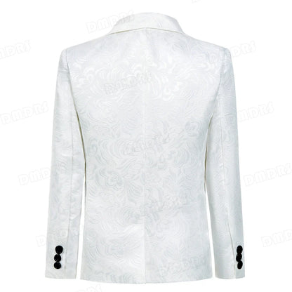 Boys Suit Set 4 Piece Kids Formal Tuxedo Paisley Blazer Vest Pants for Wedding