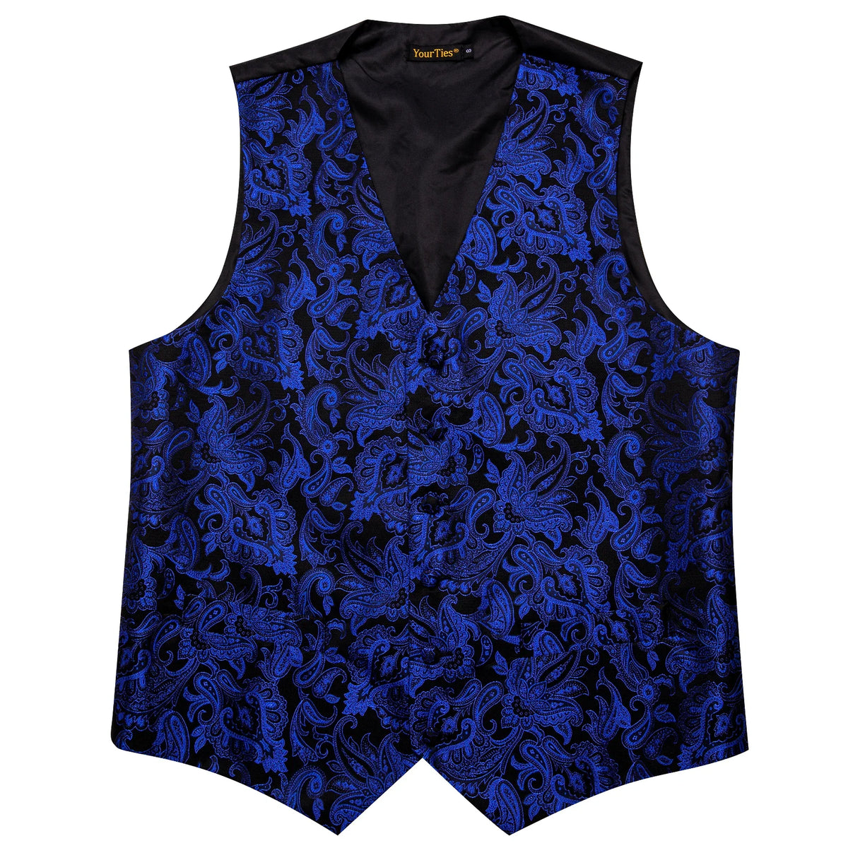 Men's Paisley Suit Vest Tie Set – Royal Blue, Red, Brown & Orange | Wedding & Business Waistcoat