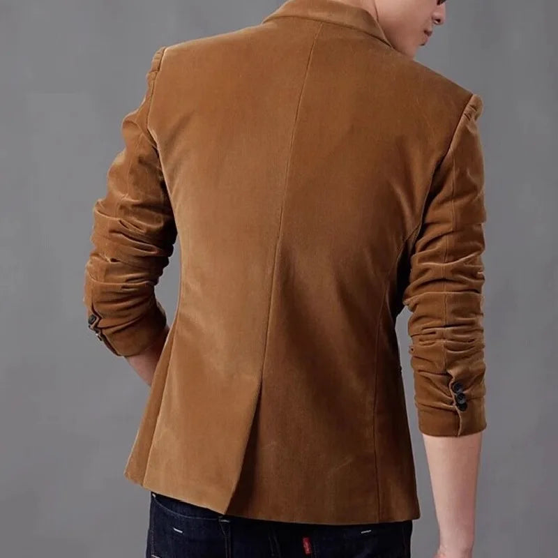 Blazer: A Fashionable Outdoor Men's Travel Gentleman's Versatile Solid-color Trend Leader for Casual and Breathable Wear. Blazer