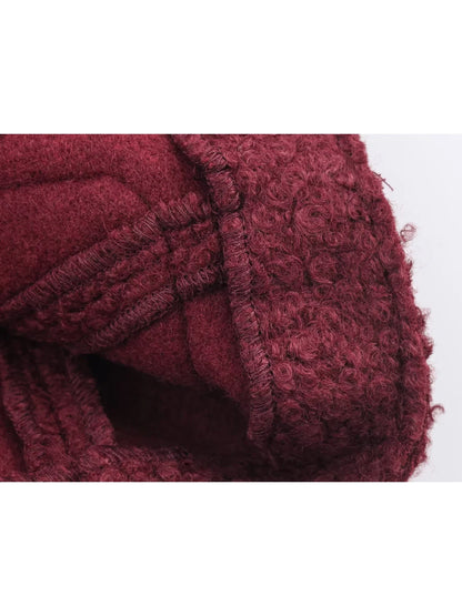 Women Christmas Red Winter Jacket Coat Vintage Teddy Coats Streetwear Long Sleeve Lamb Wool Jacket Outerwear 2000s Clothes 2025