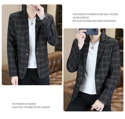 Blazer Men's Fashion Business Gentleman Groom Professional Gentleman Form-fitting Versatile Casual Formal Wear High-end Blazer