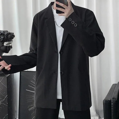 Men Korean Style Casual Blazer 2026 Spring Autumn Wrinkle Free Trendy Ins Couple Jacket Fashion Suit Coat