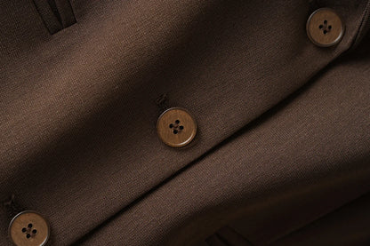 Brown Suit Vest for Women Spring and Autum Short Single-Breasted Slim Workplace Elegant Sleeveless Top Jacket