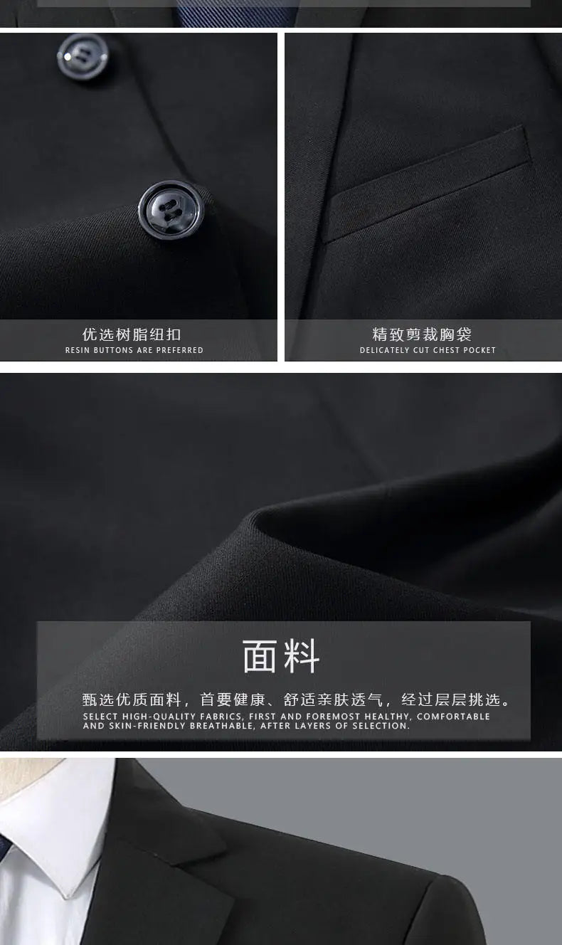Men's Smart Casual 2-Piece Suit Set – Single Breasted Blazer and Trouser for Travel and Business