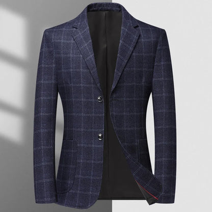 Blazer The New Autumn and Winter Fashion Middle-aged Business Casual Checkered Wedding Host Men's Outdoor Performance Blazer