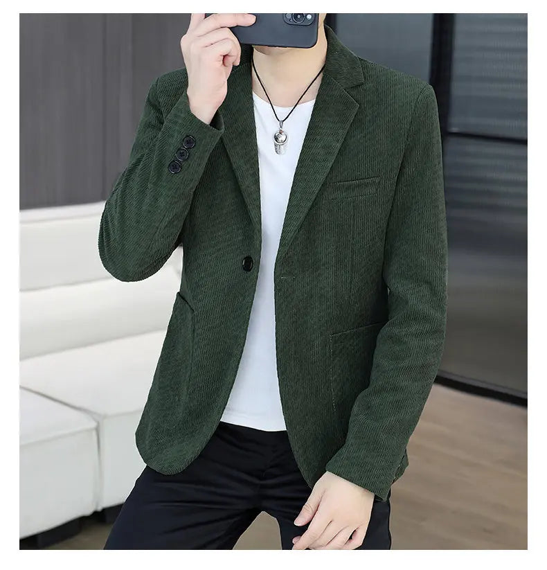 Blazer Men's Fashion Business Gentleman Groom Professional Gentleman Form-fitting Versatile Casual Formal Wear High-end Blazer