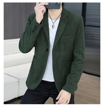 Blazer Men's Fashion Business Gentleman Groom Professional Gentleman Form-fitting Versatile Casual Formal Wear High-end Blazer