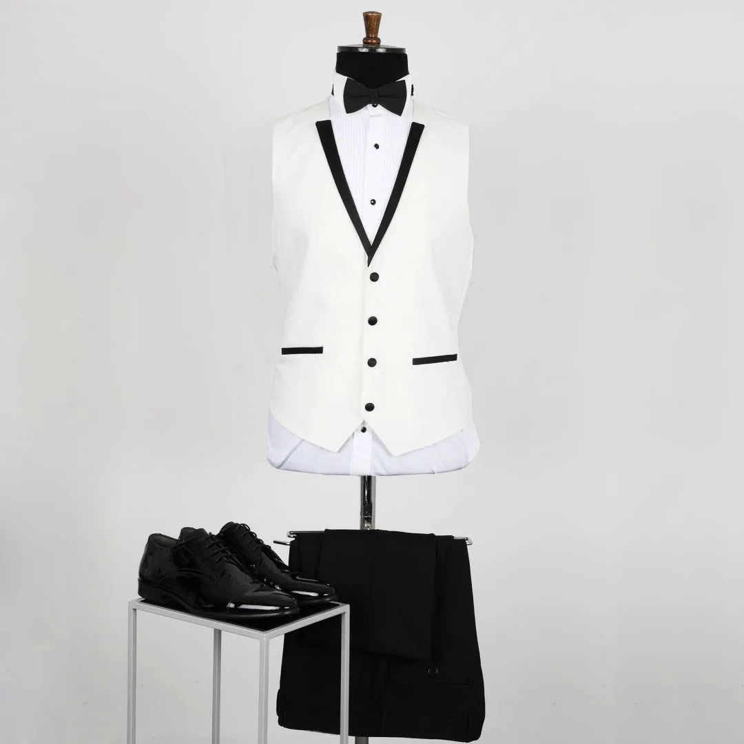 Men Suit 3 Pieces Black Single Button With Lapel For Wedding Banquet Birthday Party Business Work Daily Jacket Vest With Pants