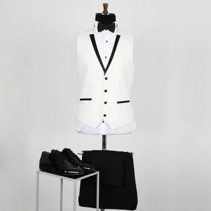 Men Suit 3 Pieces Black Single Button With Lapel For Wedding Banquet Birthday Party Business Work Daily Jacket Vest With Pants