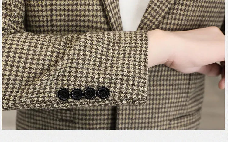 2026 Blazer Outdoor Men's Checked Fashion Business Trend Wedding Slimming Gentleman Casual Korean Travel High Formal Wear Blazer