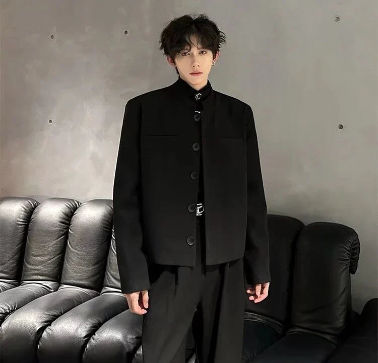 Trendy 2025 Short Coats Single Breasted Man Suits and Blazers Spring Clothes Elegant New in Original Handsome Jacket for Men