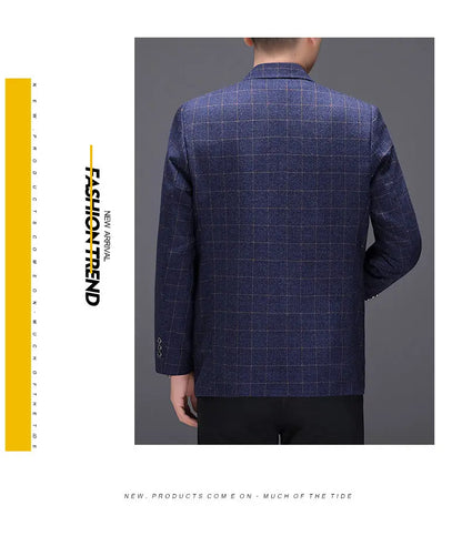 Blazer Fashionable Outdoor Travel Camping Youthful Wedding Versatile Host for Campus Leisure Korean Style Checkered Men's Blazer