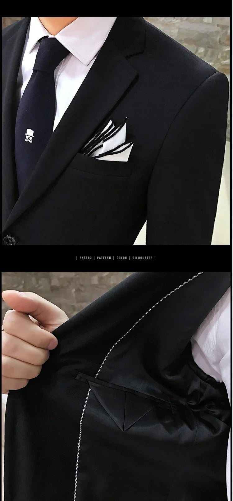 Men's 3-Piece Slim Fit Suit – Business & Wedding Formal Set with Blazer, Vest & Pants