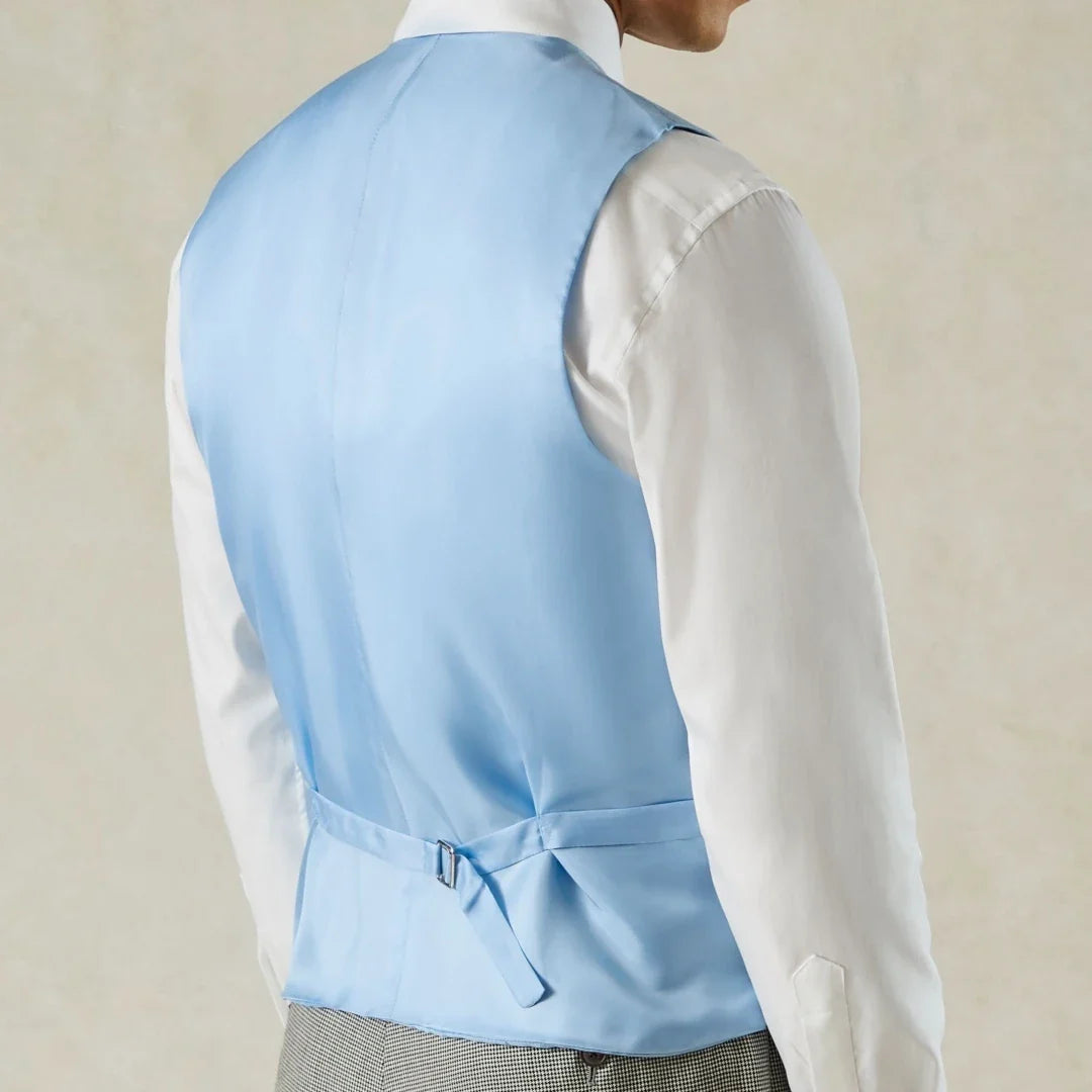 Men's Formal Vest Double-Breasted Lapel Waistcoat Pink Solid for Wedding & Business