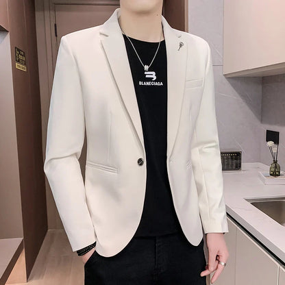 Blazer Outdoor Men's Velvet Fashion Business Korean-style Travel Wedding Solid Color Slimming Casual High Formal Wear Blazer