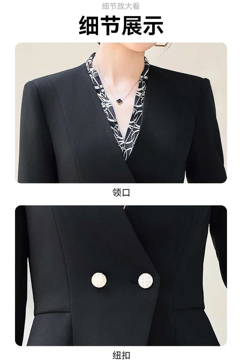 Fashionable professional women's two-piece pant+blazers. Slim fit, elegant  comfortable. 2025 autumn winter new styles