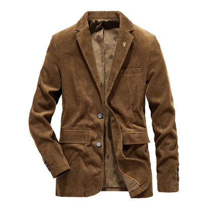High Quality Men's Corduroy Blazer Oversized Male Suit Jacket Solid Casual Blazers Men Clothing Leisure Suit Coats 4XL